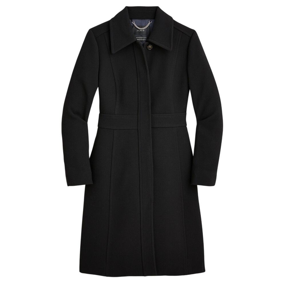 J.Crew Italian Black Lady Day Topcoat Size 0